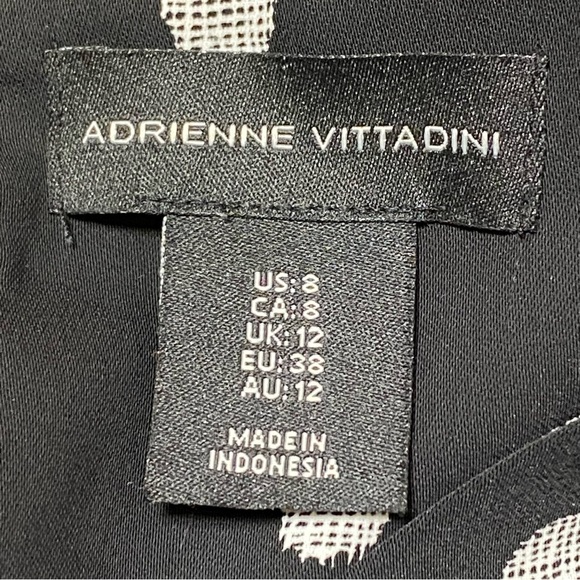 Adrienne Vittadini Polka Dot Dress Size 8 Black White Flutter Sleeve Retro Style - Picture 4 of 6